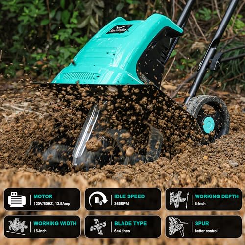IncwBo 16'' 13.5AMP Corded Electric Garden Roto Tiller Cultivator Powerful - size: 13.5 AMP-16 INCH