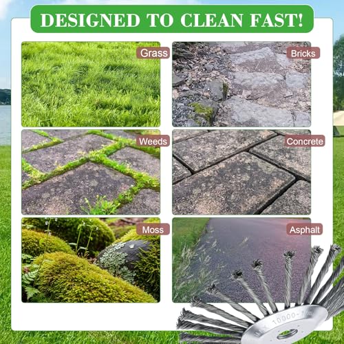 Landhoow 8 Inch + 10 Inch Steel Wire Trimmer Head Weed Indestructible Trimmer Blade Head Heavy Duty Replacement Weed Blade for Lawn Mower, Brush Cutter, Compatible with 25.4mm/1inch