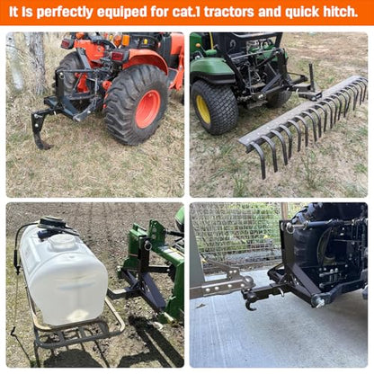 3 Point Hitch Receiver Quick Hitch Compatible, Cat.1 Tractor Mover Draw Bar