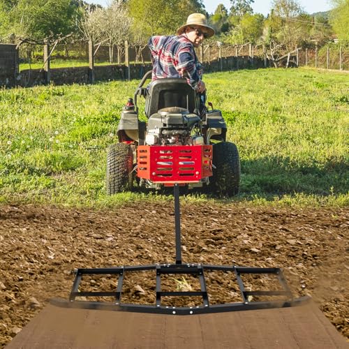 DREAMADE 84" Driveway Drag Harrow, Tow Behind Landscape Harrow - size: 84"