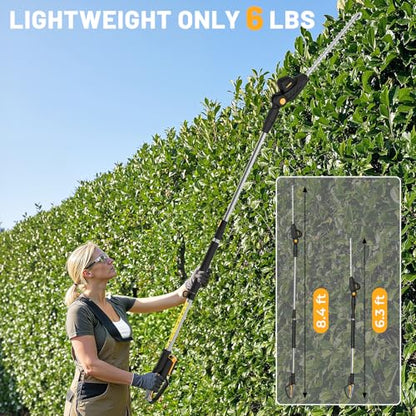 HEINPRO Pole Hedge Trimmer Cordless Compatible with Dewalt 20V MAX Battery