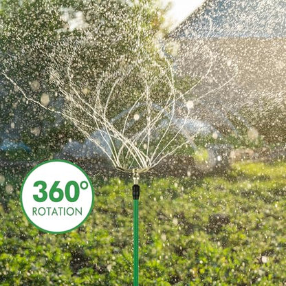 RESTMO 2 Pack 3-Arm Sprinklers for Yard with Adjustable Telescoping Base - size: 2 Pack