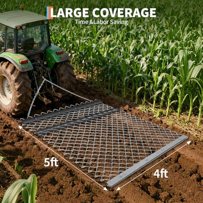 ATV Drag Harrow UTV Tractor Attachment Chain Rake for Driveway Farm Garden