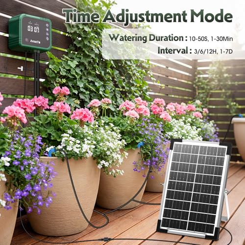 8W Solar Drip Irrigation System for Garden, Supports 30 Pots Plants