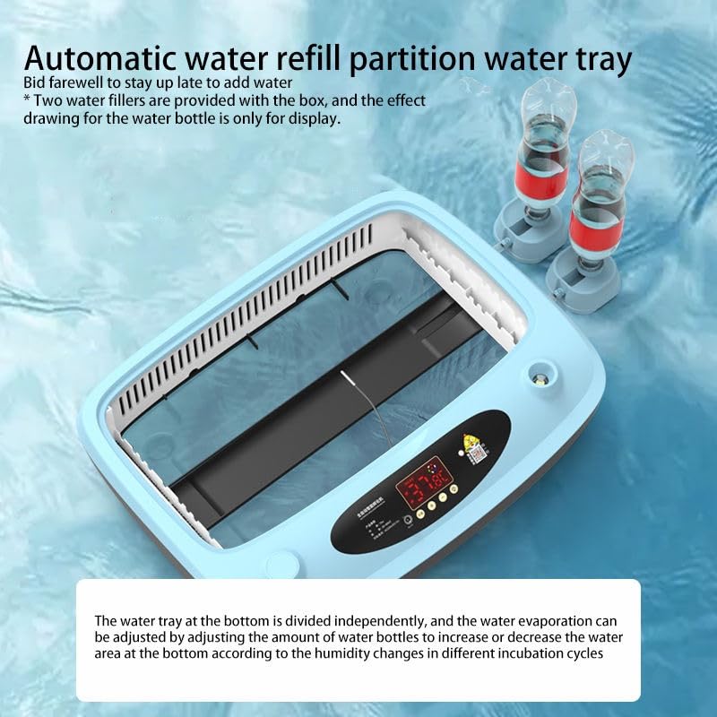 Automatic 12 Egg Incubator with US Plug, PP Material Digital Temperature Control, High Hatch Rate Egg Hatcher for Chicken, Duck and Quail Eggs