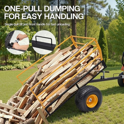 Jocisland 1800 LBS Tow Behind Dump Cart, Heavy-Duty Utility Trailer