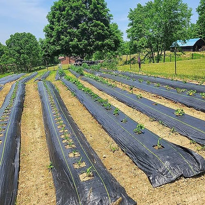 8ft x 300ft Durable Weed Barrier Fabric, 3.2oz Heavy-Duty Landscaping Fabric, Permeable Ground Cover for Garden, Lawn, and Outdoor Projects, Easy to Install, with 90 Staples - size: 8ft x 300ft