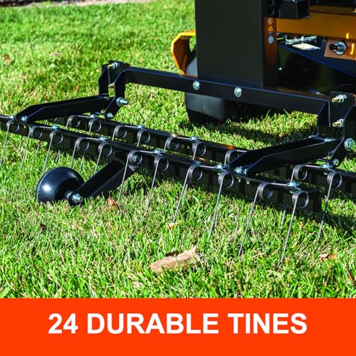 Agri-Fab 48 in Zero Turn Riding Lawn Mower Front Mount Dethatcher with 24 Spring Tines and Anti-Scalp Wheels