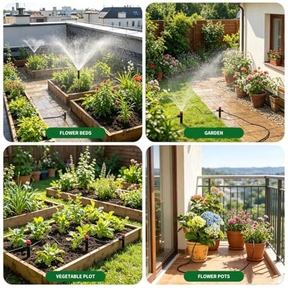 Drip Irrigation System, 100FT 1/4" Garden Watering System, Quick Connect - size: 1/4"
