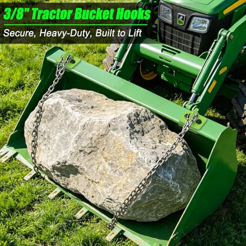 Insaga 3/8" Tractor Bucket Hooks - 2 Pack Forged Steel Bolt-On Grab Hooks - color: Light Green-2Pack