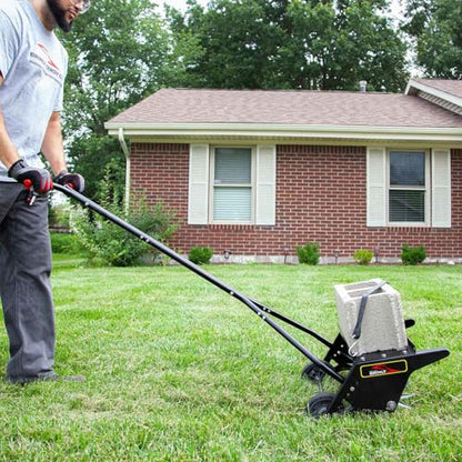 Brinly 20" Premium Push Spike Aerator with 3D Galvanized Steel Tines and Weight Tray