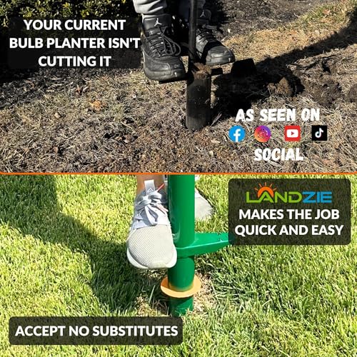 Landzie Grass Plugger Tool, Manual Sod Cutter & Bulb Planter