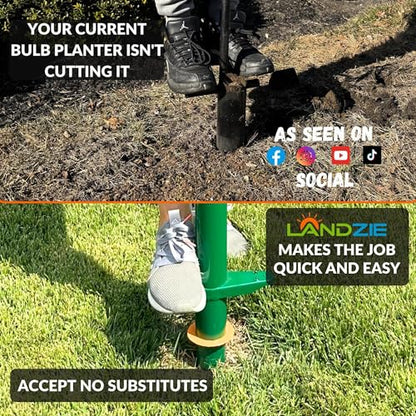 Landzie Grass Plugger Tool, Manual Sod Cutter & Bulb Planter