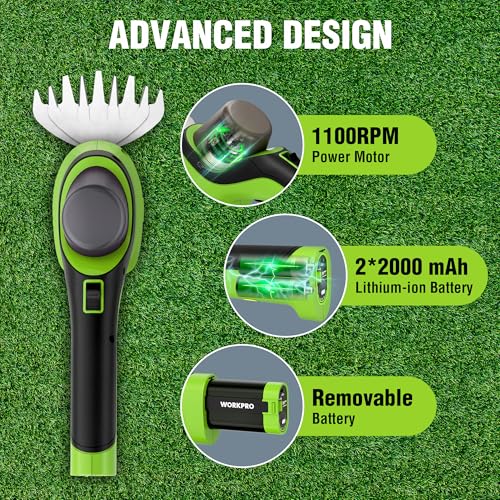 WORKPRO 7.2V 2-in-1 Cordless Hedge Trimmer & Grass Shears - style: Handheld Grass Shear