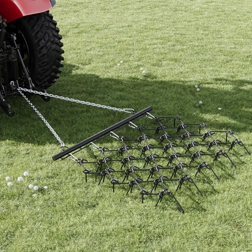 Heavy Duty Drag Harrow 5 ft x 4.5 ft,3/8" Tines & Chain Link Mat - size: 5' x 4.5', 3/8" Dia