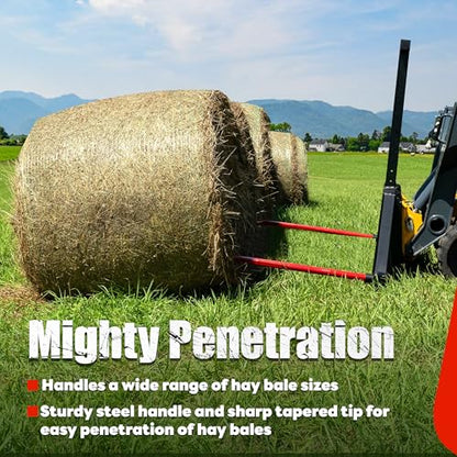 Pair Hay Spear 47" Bale Spear Quick Attach Square Hay Bale Spears