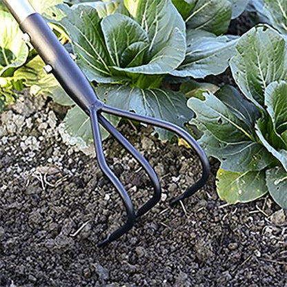 YEELOR 3-Tine Long Handle Tiller Garden Cultivator