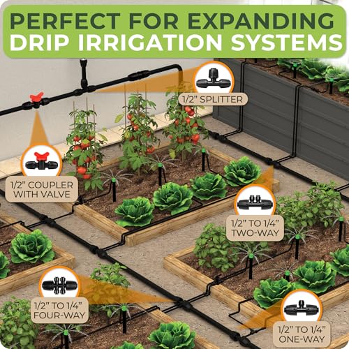 CARPATHEN 1/2” Splitters for Quick Connect Drip Irrigation System, Parts