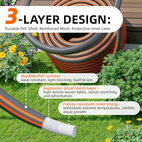 Retractable Garden Hose Reel,45+6FT Portable Hose Reel - color: Orange