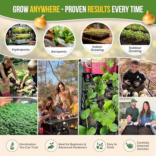 50 Winter Vegetable Garden Seeds Variety Pack - 43,450+ Non-GMO Heirloom Seeds for Outdoors & Indoor Home Gardening, Including Kohlrabi, Lettuce, Radish, Onion, Choy, Spinach, Cauliflower, Collards