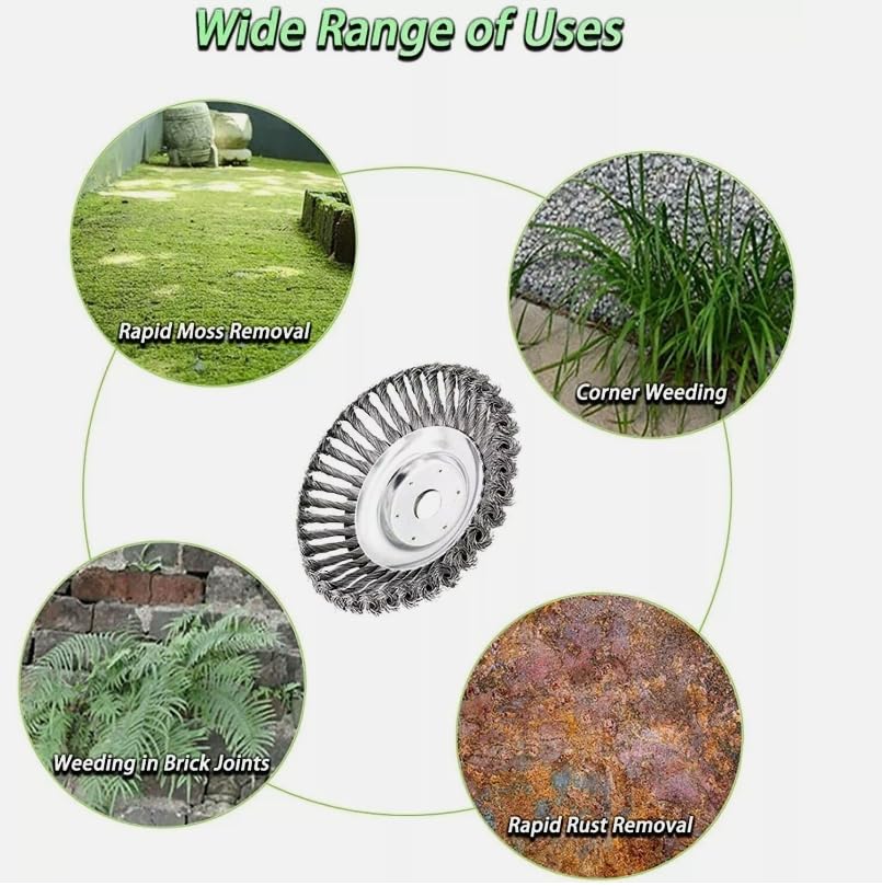 10 inch Steel Wire Wheel Brush Grass Trimmer Head Weed Cleaning Garden Cutter