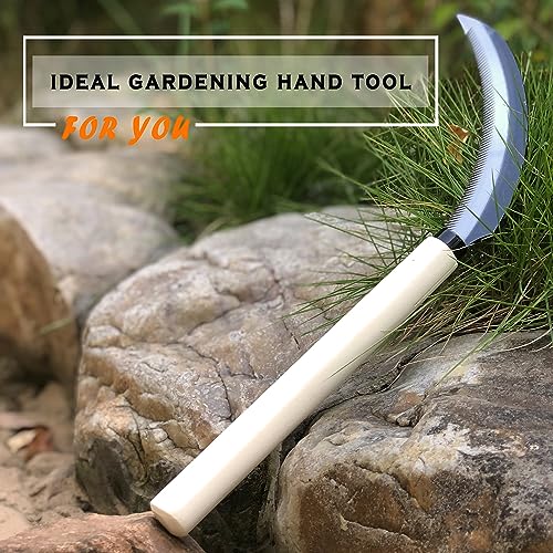Grass Sickle Hoe Gardening Handheld Tool Weeding Tools for Garden (White) - color: White