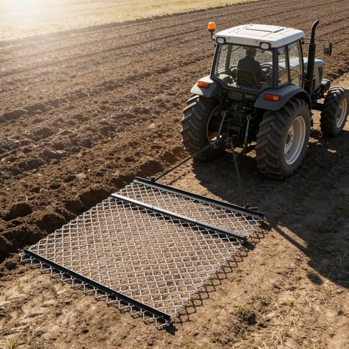 Drag Harrow, 4'x5' Chain Harrow for ATV/UTV, Large-Area Wear-Resistant Mesh