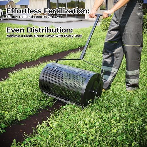 24-Inch Smart-Control Lawn Spreader – Multi-Surface Compost & Soil Applicator for Effortless Lawn Care and Precision Gardening