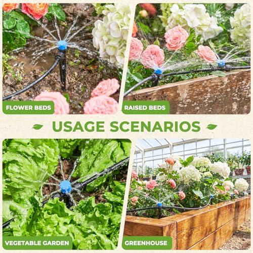 HIRALIY 200FT Drip Irrigation Kit for Garden Watering - size: 200ft
