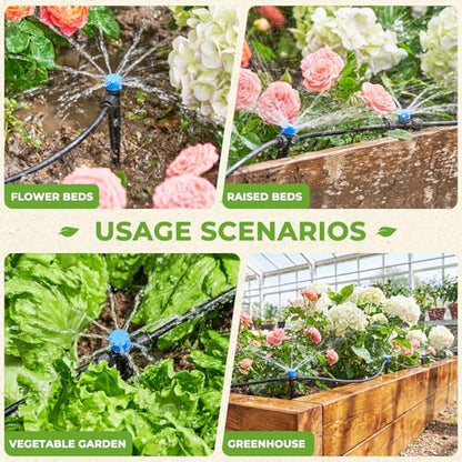 HIRALIY 200FT Drip Irrigation Kit for Garden Watering - size: 200ft