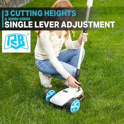 RB 40V 9" Mini Cordless Lawn Mower with Battery & Charger for Small Yards - size: 9 IN