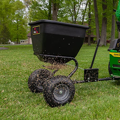 Brinly BS36BH-A Tow Behind Broadcast Spreader with Universal Hitch, 175 lb.+ -Flat Black - color: Flat Black