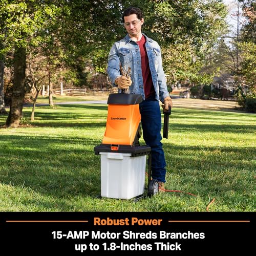 LawnMaster Electric Wood Chipper 1.8'' Cutting Diameter with Bin, FD1504 - style: Collection Bin