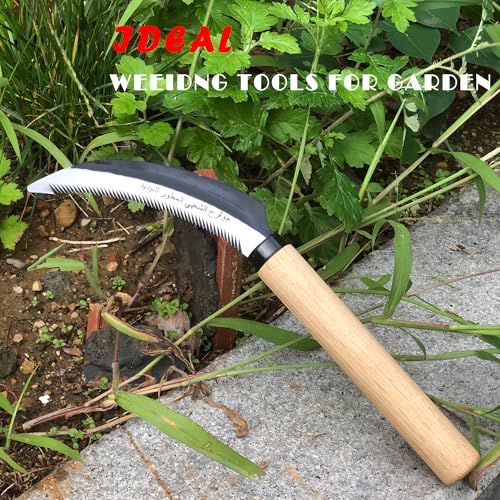Grass Sickle Hoe Gardening Handheld Tool Weeding Tools for Garden (Beige) - color: Beige