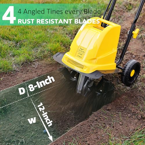 IncwBo 12'' 15-AMP Electric Roto Tiller Cultivator for Gardening Cored - size: 15 AMP-12 INCH