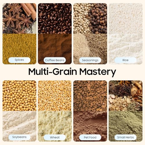 Electric Grain Mill Grinder, 1000g/2.2 lbs High-speed 30000r/min Food Grinder, 110V 3600W Countertop Grain Mill for Dry Spice Herbs Grains Coffee Rice Pepper (1000g) - size: 1000g