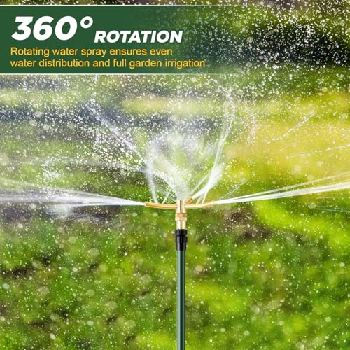 2 PCS 3-Arm Garden Sprinkler, Lawn Sprinkler with Adjustable Base - style: 2 Pack 3-arm sprinklers