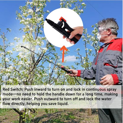 Sprayer Handle Trigger Switch Replacement Kit for Backpack, Garden, Pump Sprayers with Adapter, Gasket, Teflon Tape