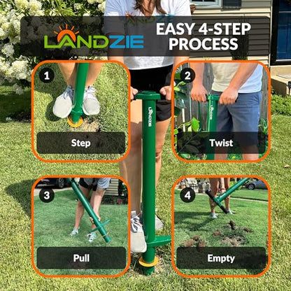 Landzie Grass Plugger Tool, Manual Sod Cutter & Bulb Planter