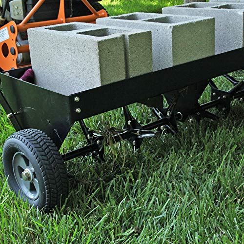 Brinly Tow Behind Plug Aerator with Universal Hitch, 40" - Flat Black - color: Flat Black