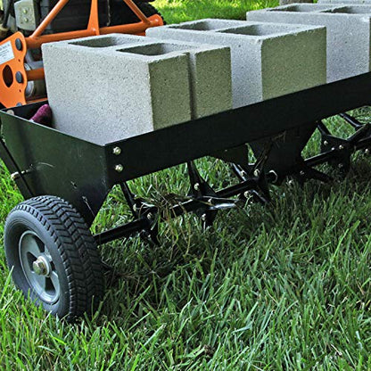 Brinly Tow Behind Plug Aerator with Universal Hitch, 40" - Flat Black - color: Flat Black