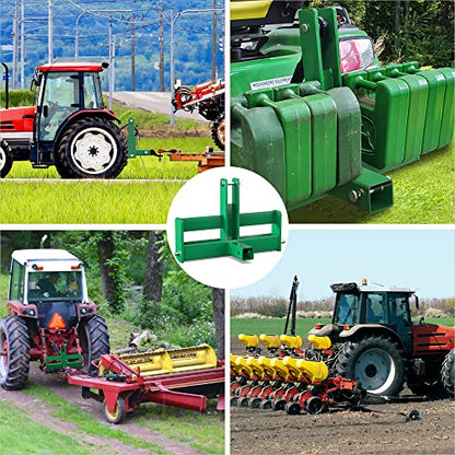 YITAMOTOR 3 Point Trailer Quick Hitch with 2" Receiver for CAT 1 Tractor - color: Green
