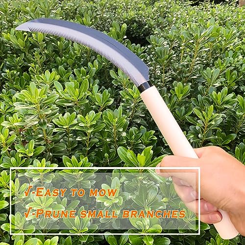 Grass Sickle Hoe Gardening Handheld Tool Weeding Tools for Garden (White) - color: White