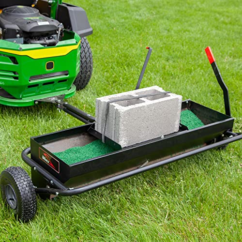 Brinly Tow Behind Combination Aerator Spreader with Weight Tray, 40-Inch, Flat Black - color: Flat Black