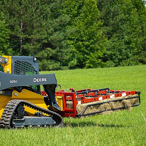 Tie Down Maxilator by Tie Down MXE-SS Accumagrapple with Universal Skid Steer Mounting, Hay Accumulator and Grapple, 10 Bale, Red/Black