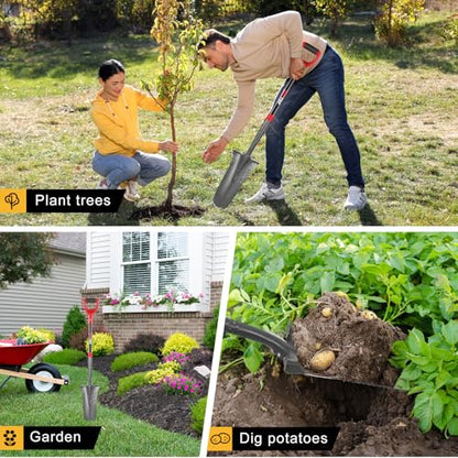 Drain Spade Garden Digging Shovel Root Saw Spades for Digging, 44 inches - style: Contemporary