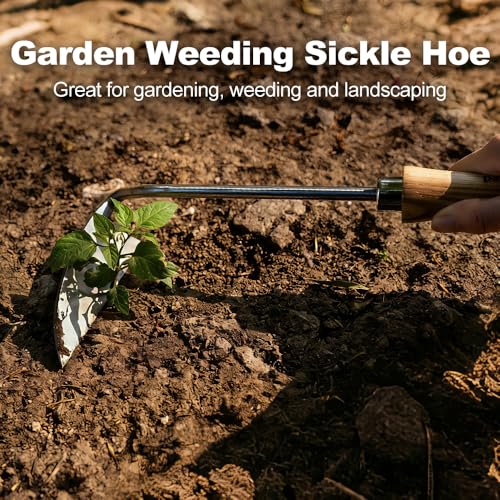 Sickle Hoe Crack Weeder, Stainless Steel Japanese Weeding Sickle