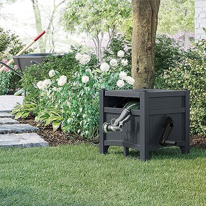Suncast 100 ft Garden Hose Reel Hideaway, Cyberspace Grey - size: 100' (Cyberspace)