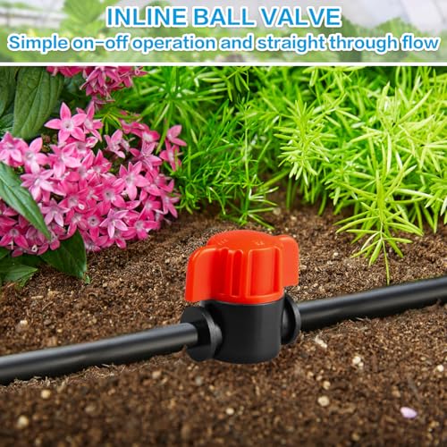 Gardrip 1/4" Drip Irrigation Valve：50 Pack Drip Irrigation Shut Off Switch Valve Fits 1/4 Inch Drip Irrigation Tubing Drip Line Cut Off Valve for Garden Lawn Irrigation System - size: 1/4" Irrigation Valves