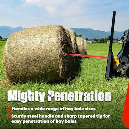 47" Hay Bale Spear Compatible with Buckets Tractors Loaders